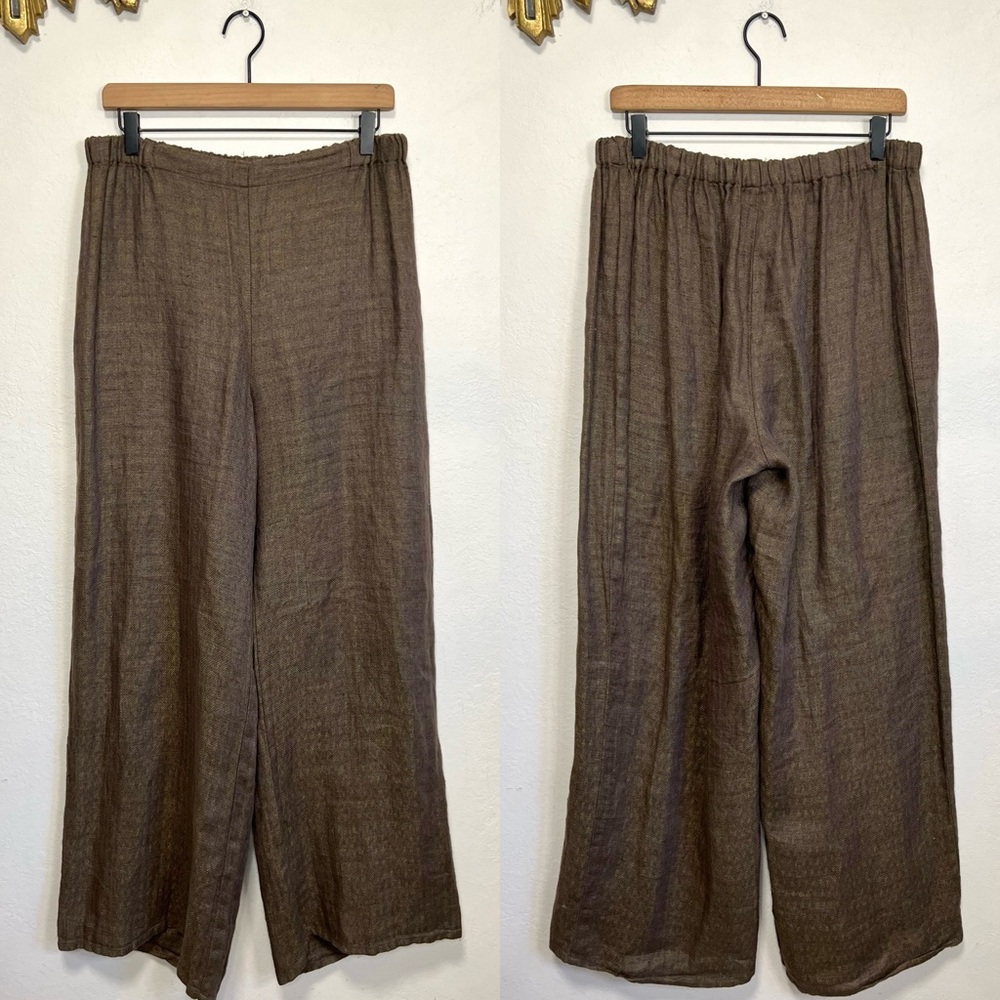 Flax Linen Wide Leg Relaxed Pants